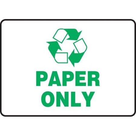 RECYCLING SIGN PAPER ONLY 10 In  X 14 In  MPLR570XP